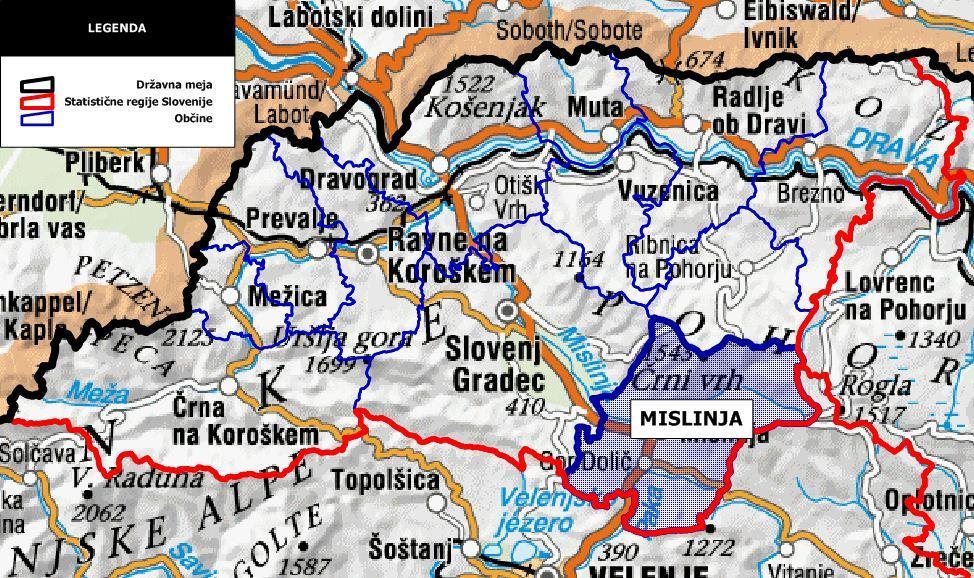 1.6. Predstavitev občine Mislinja Občina ima že dolgo zgodovino, saj je obstajala že v času Avstrijskega cesarstva, Kraljevine Jugoslavije in tudi v obdobju Federativne republike Jugoslavije.