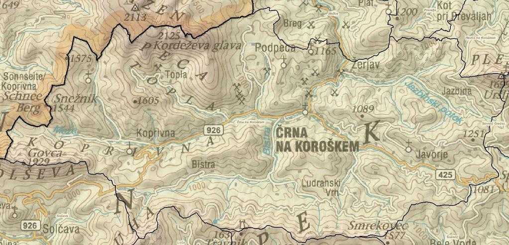 Slika 2: Karta občine Črna na Koroškem vir: Atlas okolja Območje občine Črna na Koroškem leži na območju zmernega celinskega podnebja, za višje predele pa je značilno alpsko podnebje.