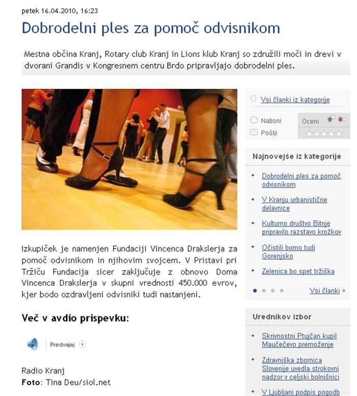 www.siol.net Naslov: Dobrodelni ples za pomoč odvisnikom Datum: 16.04.