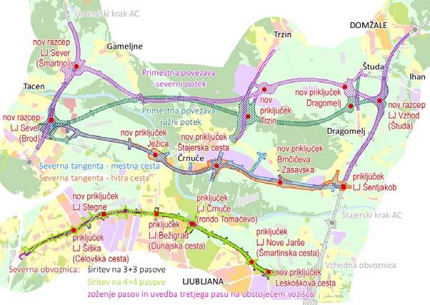 mestna cesta hitra cesta Krepitev severne obvoznice od razcepa Zadobrova do
