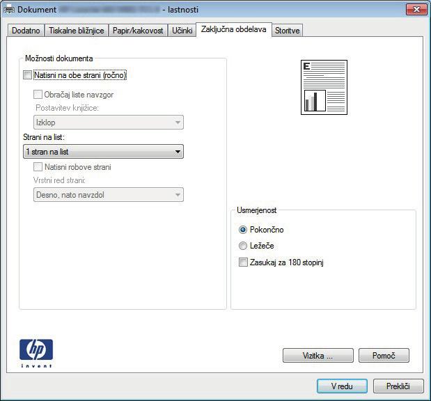 Tiskalniški posli (Windows) Tiskanje (Windows) Naslednji postopek predstavlja osnovo tiskanje v sistemu Windows. 1. V programski opremi izberite možnost Natisni. 2.