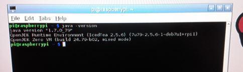 Nato smo vpisali ukaz sudo apt-get install openjdk-7-jdk, s katerim smo naložili Javo na Raspberry pi.