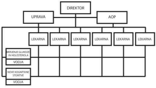 Slika 2: Predlog nove organizacijske strukture zaradi vključevanja procesov oziroma novih storitev 1.