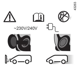 Električno vozilo: napajanje (7/8) 10 7 Če opozorilna lučka Z.E. 7 sveti rdeče, se polnjenje vozila ne more začeti; ponovno zaženite postopek polnjenja.
