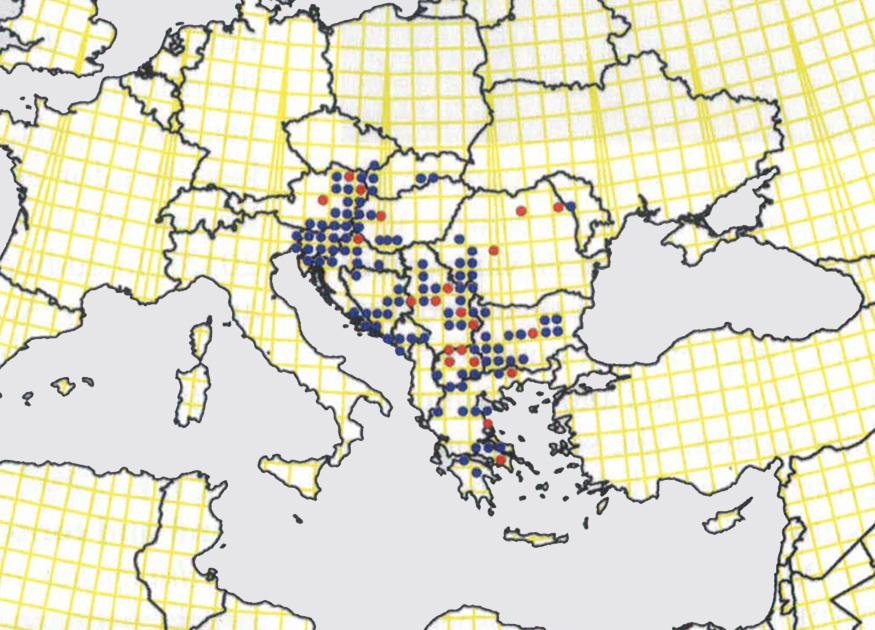 8 2.2.3 Razširjenost velikega studenčarja Veliki studenčar je evropski endemit, omejen na jugovzhod kontinenta, predvsem na Balkanski polotok (Slika 3).