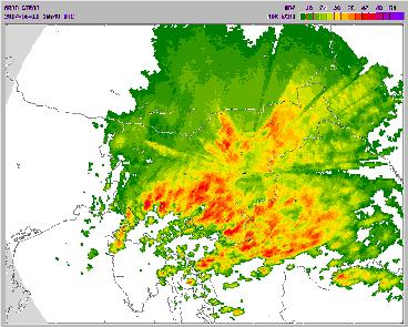 Slika 7. Največja radarska odbojnost padavin 11.