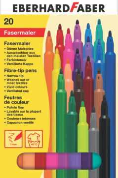 43 Komplet 10 flomastrov Komplet 20 flomastrov Flomastri Etafelt Fibracolor so zaradi svojih lastnosti še posebej primerni za otroke, saj zlahka