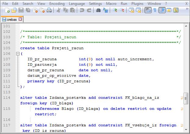 18 3 RAZVOJ RELACIJSKE IN DOKUMENTNE BAZE Slika 3.3: SQL skripta. 3.3 Razvoj podatkovne baze MongoDB MongoDB smo namestili na lokalni računalniku (localhost).