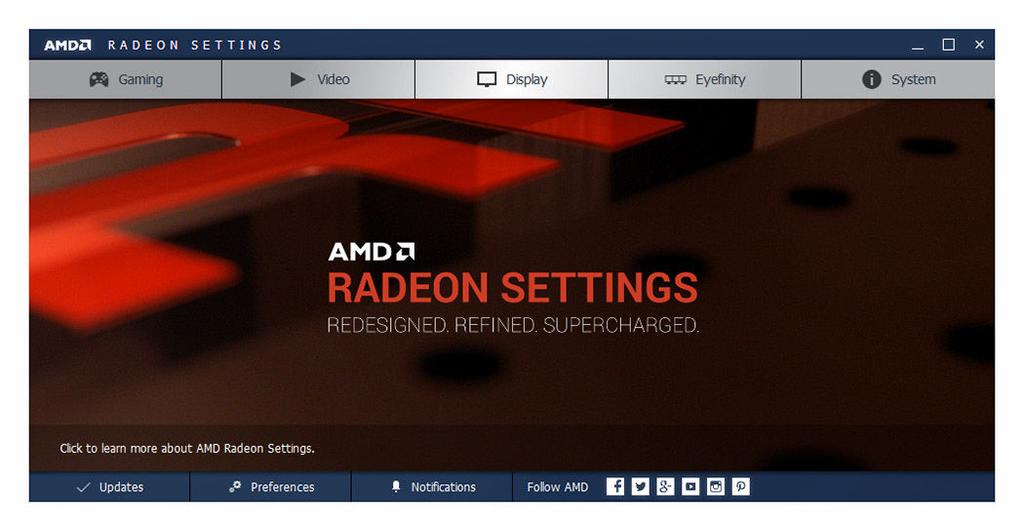 Spreminjanje prikaza in Graphics Control Panel 1 Desno kliknite namizje in pojdite na AMD Radeon settings