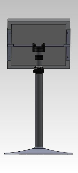 Slika 2.4: Sledilni mikro fotonapetostni sistem zmodeliran v programu Solid Works Fotonapetostni modul je pritrjen na dva L profila. L profila sta narejena iz jekla, debeline 1,5 mm.