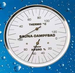 Termometer in hygrometer za parne kabine.