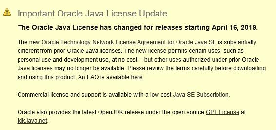 VOS Nameščanje Adopt Open Java Development Kit 8 1 Uvod Konec leta 2018 je Oracle najavil novo poslovno politiko za Javo SE, ki je začela veljati v aprilu 2019, zato se ob nameščanju Jave pojavi