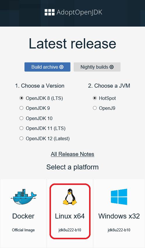 Nameščanje Adopt Open Java Development Kit 8 VOS AdoptOpenJDK 8 hotspot za operacijske sisteme Windows, Linux x64, macos x64 in ostale najdete na povezavi https://adoptopenjdk.