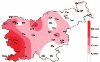 zelo majhno. Lega merilnega mesta Dolenje je za meritve najmočnejšega vetra v Vipavski dolini neprimerna, zato tam ne izmerimo najmočnejših sunkov burje. 28.