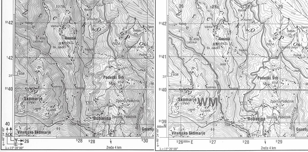 Redna izdelava topografske karte v merilu 1 : 50 000 se je začela leta 2000. Karto sestavlja 58 listov velikosti 20 12, prikazanih na sliki 1.