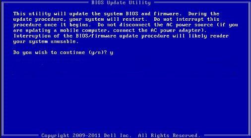 Skica 1. Zaslon za posodobitev BIOS-a v okolju DOS Posodobitev Dell BIOS-a v sistemih Linux in Ubuntu Če želite posodobiti BIOS v sistemu Linux (npr. Ubuntu), glejte https://www.dell.
