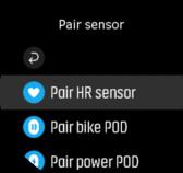 3.23. Seznanitev enot POD in tipal Seznanite uro z enotami POD in tipali, združljivimi s tehnologijo Bluetooth Smart, da boste lahko med beleženjem vadbe zbirali dodatne podatke, na primer moč