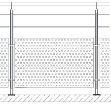 Slika2-4: Kombinacija perforiranih plošč in horizontalnih aluminijastih palic.