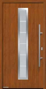 Dvobarvna vhodna vrata in obsvetloba Vhodna vrata v harmoniji s sobnimi vrati Oblikujte svoja vhodna vrata Thermo65 v izvedbi Decograin Golden Oak, Dark Oak ali Titan Metallic CH 703 na notranji