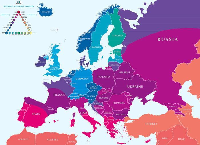Evropski kulturni profil (Lewis). Z. Balkan v 4 kategorijah; Slovenci (kot Avstrijci, Čehi.