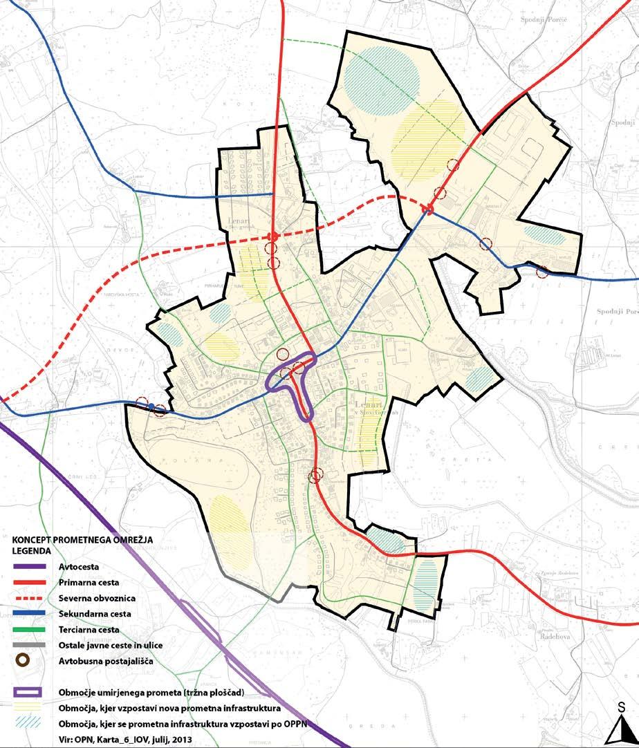Koncept cestnega omrežja po urbanističnem načrtu