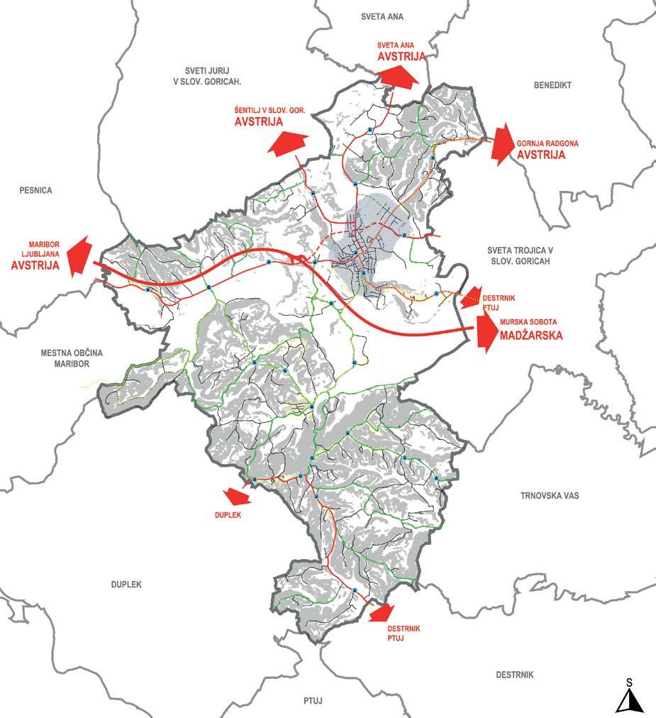 Območje občine Lenart in njena osnovna cestna infrastruktura in prometno povezovanje Vir: Urbanistični načrt za naselje Lenart, 2013, http://arhiv.mm.gov.