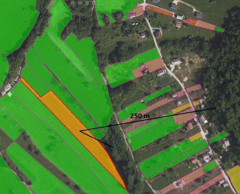 Figure 32: Location of plantations: Dvor (Sadinja vas) and Otočec.