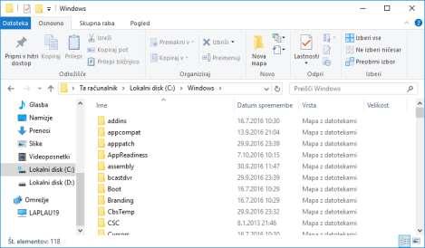 Lokalni disk (C:) PODATKI (D:) Pogon DVD RW (E:) Windows Programske datoteke Uporabniki Mapa v mapi Če program zajema večjo količino podatkov, je koristno, da v mapo "vstavimo" druge mape oz.