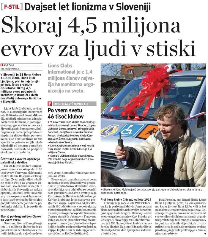 Finance Naslov: Skoraj 4,5 milijona evrov za ljudi v stiski Datum: 19.01.