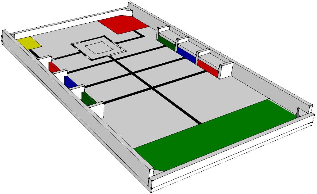 Začetni položaj barvnega objekta 4. Zbiralnik barvnega objekta 4.