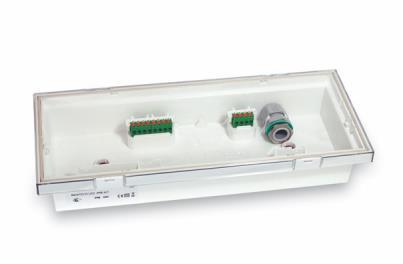 Difuzor iz prozornega polikarbonata, test z žarilno žico 850 C IP40 IK03 IP65 IK07 z zaščitnim kitom NEXI-IP SE pripravni spoj, SA trajni spoj 12 h za 1 h modele Polnjenje 24 h za 3 h modele (12 h