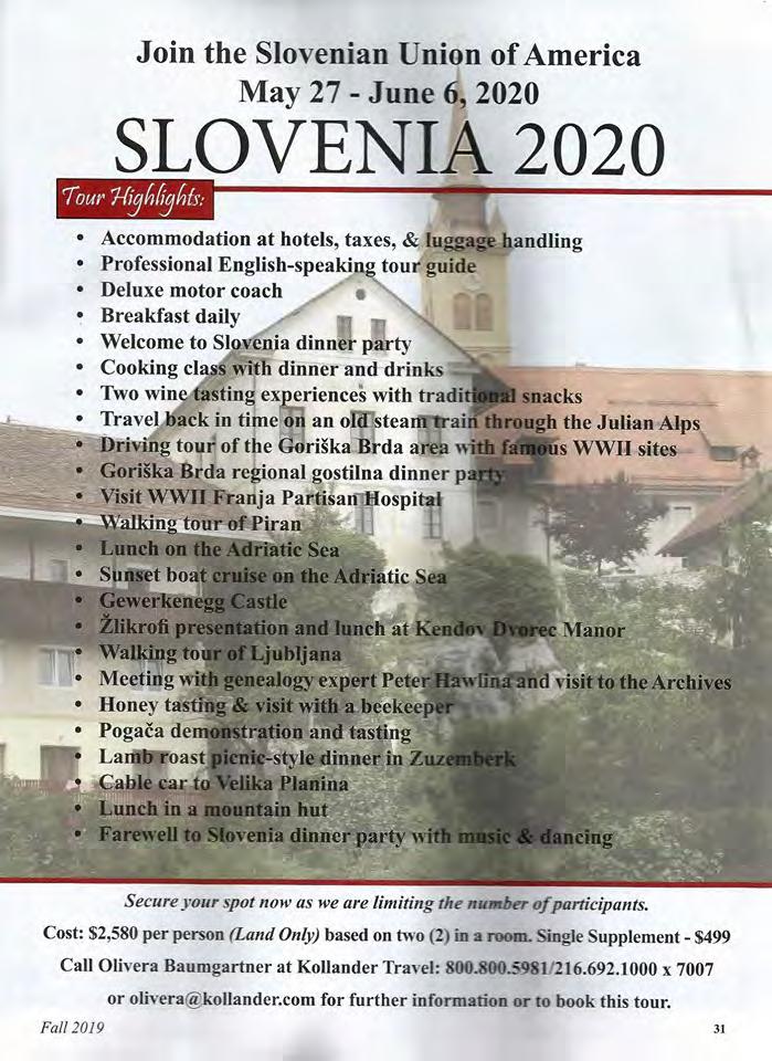 SUA člani prihajajo na obisk v Slovenijo 2020 SUA bo praznovala 95 leta decembra 2021.