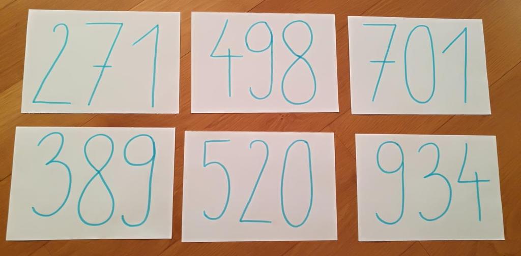 MARATONSKE ŠTEVILKE Cilji didaktične igre: učenci berejo števila do 1000; uredijo po velikosti naravna števila do 1000; določijo predhodnik in naslednik števila; poznajo odnose med števili (<, >);