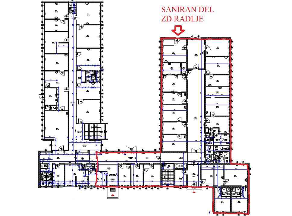 Slika 4: Tloris pritličja Slika 5: Tloris nadstropja Kondicionirana površina celotne zgradbe (saniran in ne