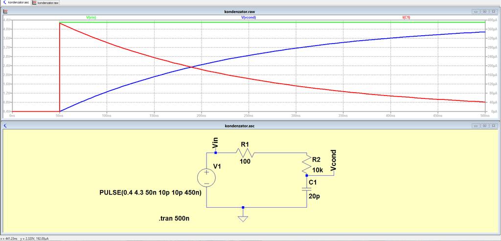LTSpice Primer 1: kondenzator Desni klik -> možnost računanja s signali V(Vin) V(Vcond) I(C1) Merilna