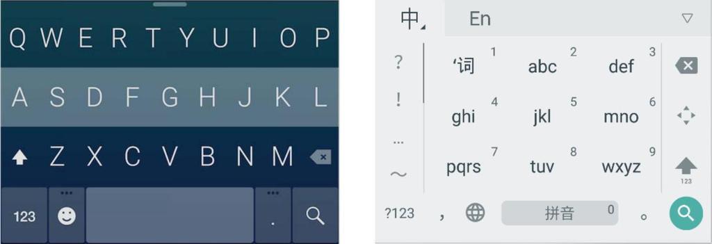 Xiaomi Inc. 12 SwiftKey Googlova tipkovnica Fleksy Google Pinyin vnos * Tipkovnico lahko spremenite na zaslonu z obvestili.