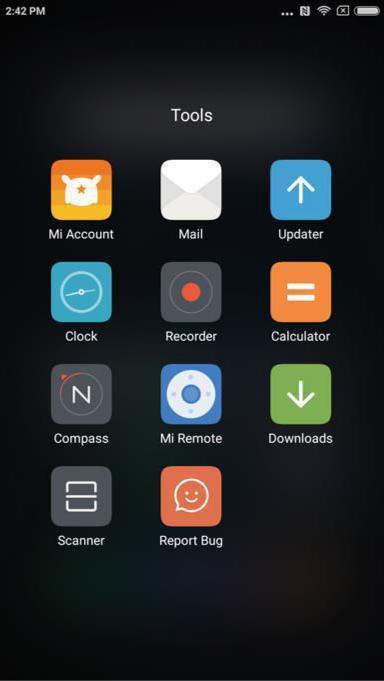 Xiaomi Inc. 30 Sistemska orodja Spoznajte trenutno zmogljivost shranjevanja vašega telefona prek brskalnika datotek. Omogoča vam organizirati dokumente po kategorijah.