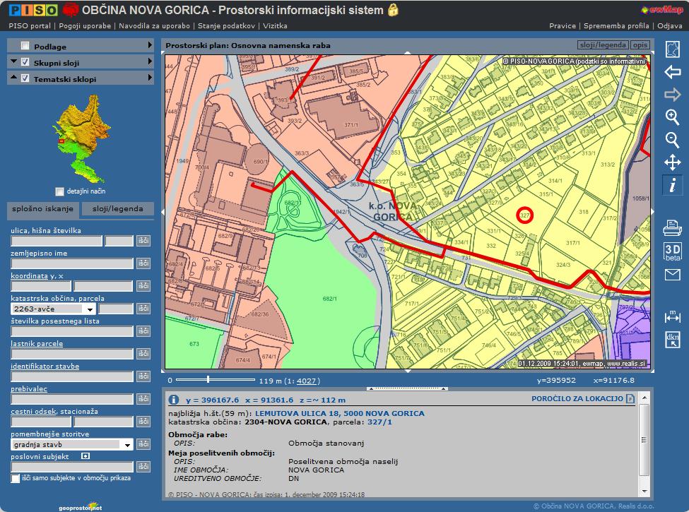 Prostorski informacijski sistem občin PISO Spletni