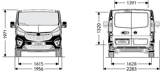Tehnični podatki 3 Dimenzije vozila (mm) z dvojno kabino L1 z dvojno kabino L2 Višina 1971 1971 Dolžina 4998 5398 Medosna
