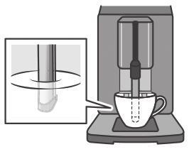 Përdorimi i pajisjes al Përgatitja e kafesë me kokrra kafeje të sapobluara Mund të zgjidhni mes Espresso dhe Caffe crema. "Përgatitja e pijeve me qumësht" në faqen 109 Pajisja është ndezur.
