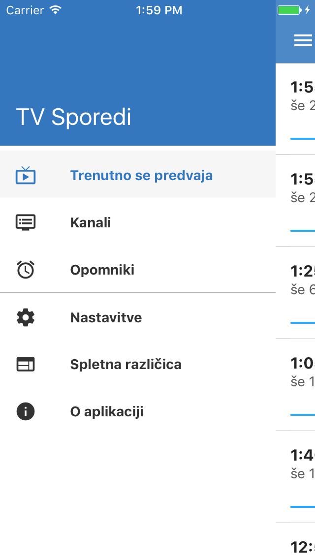 Diplomska naloga 115 Android ios Slika 6.12: Uporabniški vmesnik v slovenščini. Na Androidu je prikazana stran z nastavitvami in obvestilo o ravnokar spremenjenem jeziku.