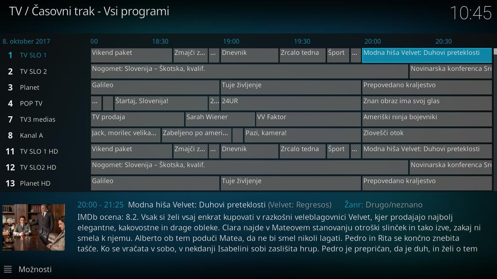 16 Jan Sušnik 2.2.2 Programski vodič Elektronski ali interaktivni programski vodič (ang. program guide) je del interaktivne televizije, ki gledalcu na najboljši možen način prikaže TV spored.