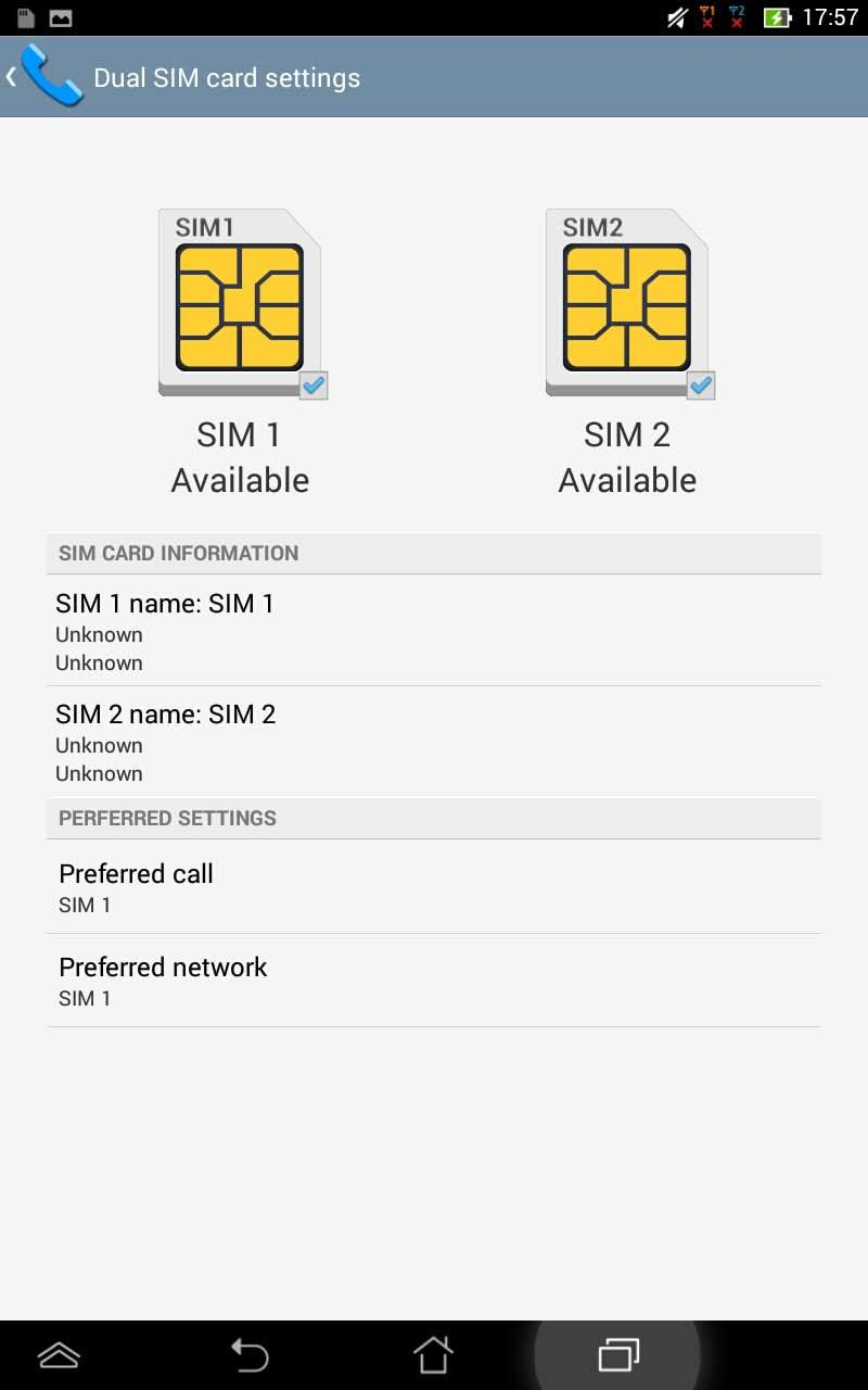 Upravljanje nastavitev kartice SIM Tablični računalnik ASUS vam omogoča upravljanje funkcij kartic SIM.