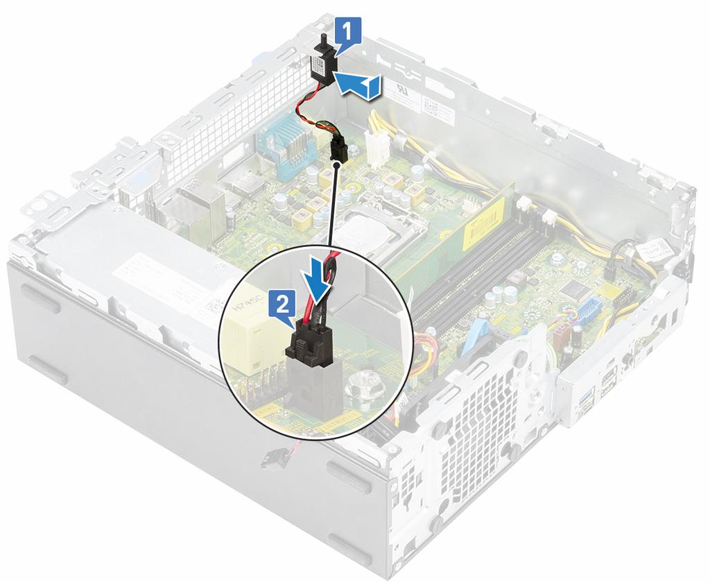 3. Namestite: a) hladilnik in ventilator hladilnika b) modul trdega diska in optičnega pogona c) Sprednji okvir d) Stranski pokrov 4.