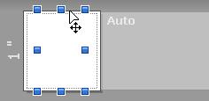 Kazalec premaknite na mejo površine nalepke. Ko se prikaže modra črta, jo potegnite na želeno dolžino ali širino. Nastavite lahko velikost okna P-touch Editor Lite LAN.