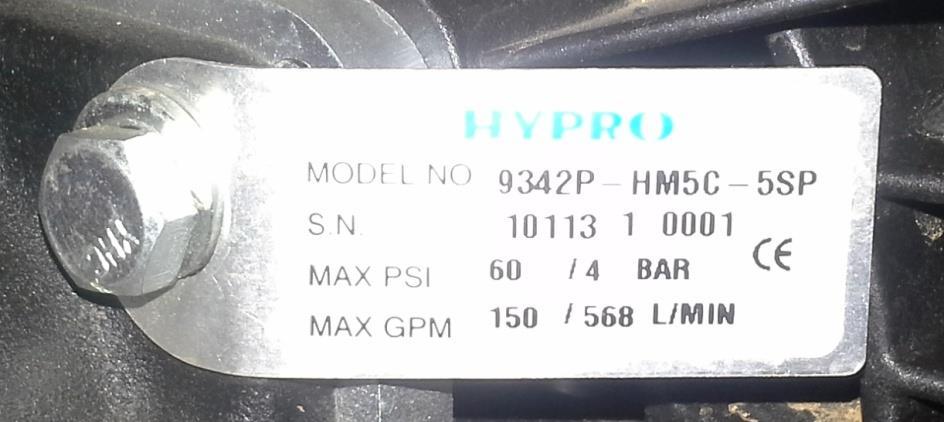5.2.2 EVIDENČNA TABLICA ČRPALKE Pritrjena je na sami črpalki in označuje: - ime in naslov proizvajalca črpalke - tip črpalke - nazivni pretok, - Max. delovni tlak, - serijsko številko črpalke.