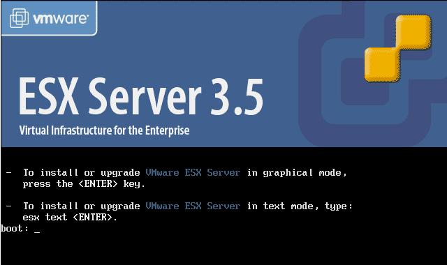 A. Strežnik ESX 3.5 1. Namestitev strežnika VMware ESX server 3.