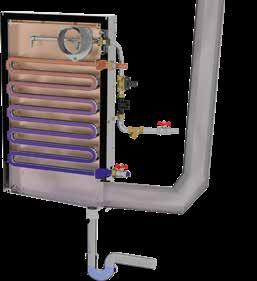 Sistem ima vgrajen senzor volumskega pretoka dimnih plinov in aktivno kontrolo količino vode.