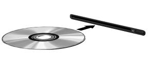 3. Nežno vstavite disk v režo optičnega pogona. Odstranjevanje optičnega diska Nalaganje v pladenj Disk lahko odstranite na dva načina, odvisno od tega, ali se pladenj odpre brez težav ali ne.