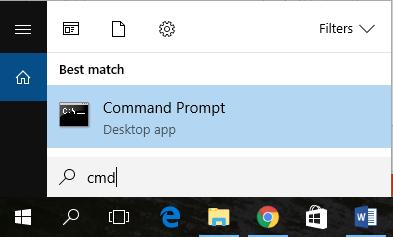 vašega računalnika. 1. Odprite Command Prompt (v iskalnik vpišite cmd) 2. Vpišite IPconfig in enter 3.